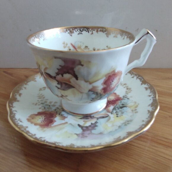 Vintage Aynsley Tea Cup & Saucer Set Orchid design 1950's - Picture 1 of 16